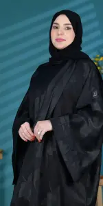 عباية كاندي اسود مشجر