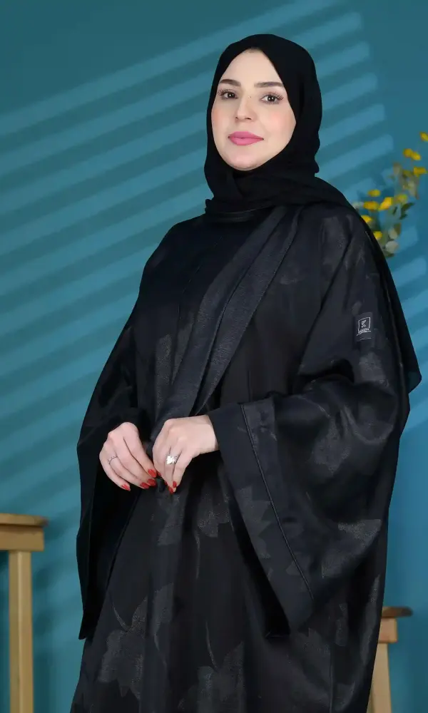 عباية كاندي اسود مشجر